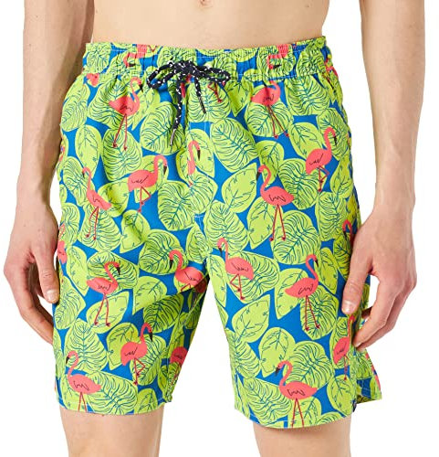 Regatta Short de Bain Hamza Maillot, Bright Kiwi Flamant Rose, L Mixte