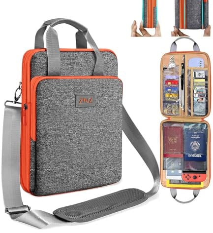 ZINZ Custodia Sottile ed Espandibile da 12,9 13 pollici Borsa a Tracolla da Viaggio per Laptop per MacBook Air 13 M3/M2/M1, MacBook Pro 13 M2/M1, iPad Pro 12,9/13/11, iPad Air 13,L02G05
