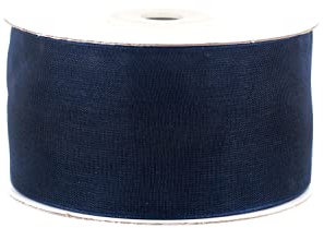 Organzaband 38mm x 25m, dunkelblau navy