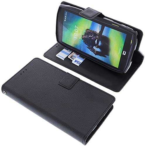 foto-kontor Housse Compatible avec CrossCall Action X5 Style Livre Noir Coque de Protection Portefeuille