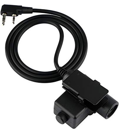 2 Pin Walkie Cable Adapter, U94 Kenwood Type Connector with PTT Button Tactical Noise Reduce Headsets 2.5mm Military Radio Headset Outdoors Accessories for Z Intercom Clipped on Clothing Belt