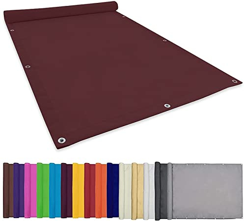 CHBIN Toldo Vela de Sombra Cuadrado 6x6.5M Resistente a Desgarro Impermeable Velas Sombra Toldo Libre Kit de Fijación para Jardín Terraza Y Balcón Exteriores, Rojo Oscuro, 22073