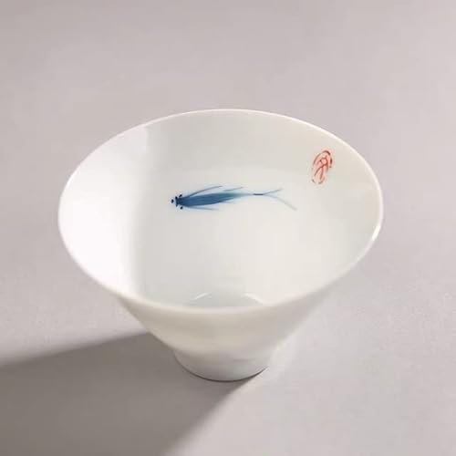VIXDA Keramik Gaiwan große Kapazität Blaue und weiße Porzellanterrine kreatives Teesieb Büro Retro handbemalte Teetasse