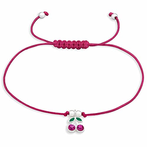 MONKIMAU Armband mit Kirschen Anhänger aus 925 Silber