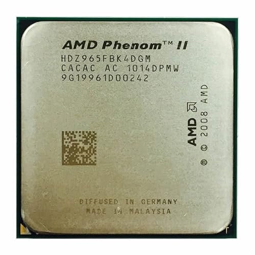 Hegem Procesador de CPU AMD Phenom II X4 965 de 3,4 GHz de Cuatro núcleos HDZ965FBK4DGM Socket AM3 SIN Ventilador