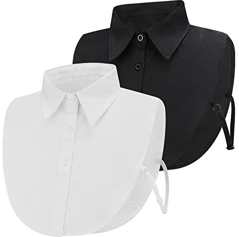 XEPST 2 Stück Frauen Kragen Abnehmbar Krageneinsatz Damen, Hälfte Shirt Bluse Dickey Kragen Detachable Collar Fake Collar Blusenkragen Einsatz Hemdkragen für Damen, Einheitsgröße
