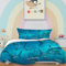 YUANZU Hai-Bettbezug-Set, Einzelbett, für Kinder, Jungen, Teenager, Bettwäsche-Set, 2-teilig, Ozean, weißer Hai, weiche Mikrofaser, Bettbezug mit Reißverschluss (135 x 200 cm und 1 Kissenbezug)