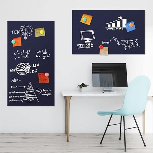 Magnetfolien DIN A4 | Haftgrund für Magnete | Magnettafel selbstklebend | Ferrofolie | beschreibbar, abwischbar, magnetisch | 21x29,7cm (Dunkel-Blau)