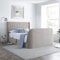 happybeds Velvet TV Bed, Luther Warm Stone Velvet Ottoman Electric Media TV Bed, Double, King, Super King Size (Double)