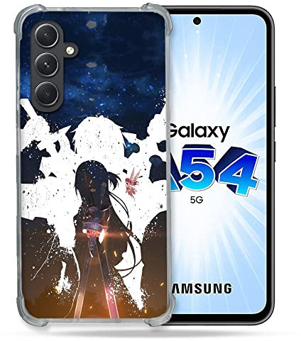 Cokitec Schutzhülle aus Hartglas für Samsung Galaxy A54 5G Manga SAO Sword Art Online Asuna