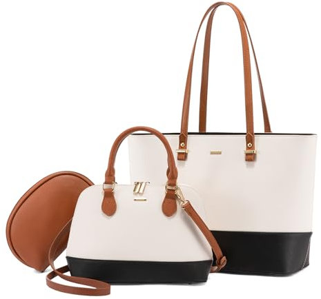 LOVEVOOK Handtasche Damen Schultertasche Handtaschen Tragetasche Groß Umhängetasche Henkeltasche Set 3-teiliges Set