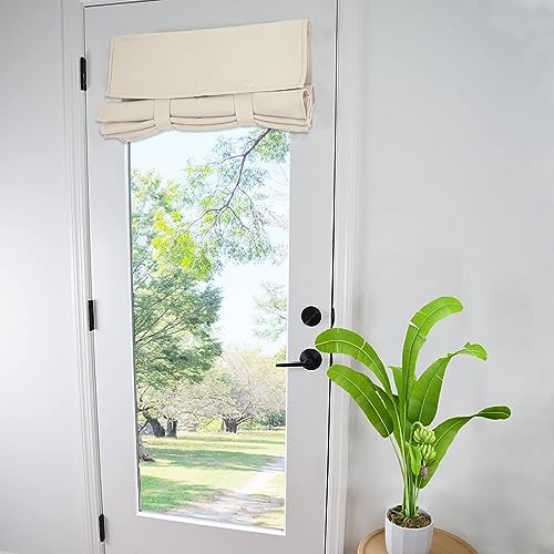 WdFour Seitentürvorhänge für Tür, Fenster, Raumverdunkelung, einfarbig, für Glastür, Vordertür, Seitenlichtvorhang, Raffrollo, 86 x 203 cm (B x L), 1 Stück, Haferflocken