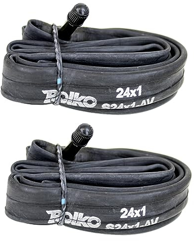 2 Stück Hochdruck Schlauch 24x1 (25-540/541) für Rollstuhl Reifen | bis 10 bar Luftdruck, mit Autoventil