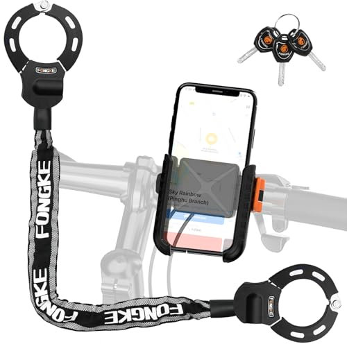 E Scooter Schloss, Schloss für E Scooter mit Halterung, Fahrrad Schloss Diebstahlsicher, Handschellenschloss, Hohe Sicherheit Schlösser für Scooter Roller/E-Bike/Motorrad