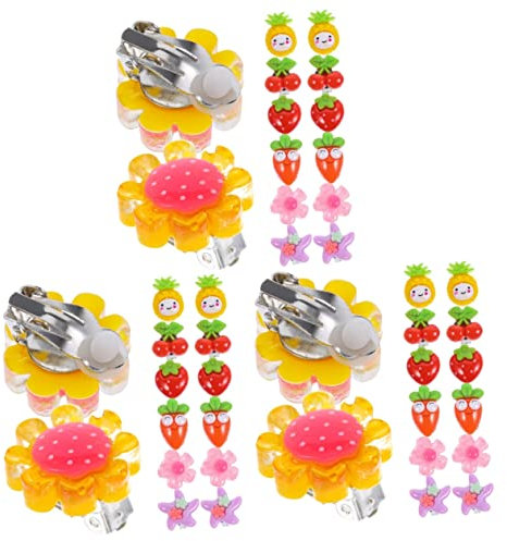 SAFIGLE 5er-sets Ohrringschmuck Für Mädchen Kinderschmuck-sets Für Mädchen Nicht Durchbohrte Ohrclips-set Lustige Designs 7 Paare * 5