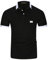 KUNJLELP Polo à Poche pour Hommes Chemise à Manches Courtes Col à Carreaux Chic Chemise de Travail Uniformes,B-Noir,M
