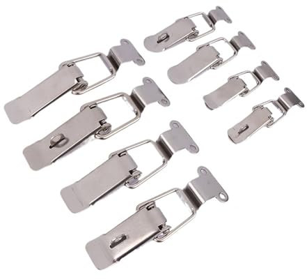 5PCS Edelstahl Federbelastete Draw Toggle Latch Clamp Clip Silber Haspe Latch Fang Verschluss 90 Grad Ente-maul schnalle Haken Schloss (Color : A16)