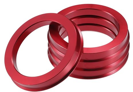 A ABSOPRO Radnaben-Zentrierringe 4 Stück 73,1mm-56,1mm Aluminiumlegierung | Rot, 10mm Dicke, Beseitigt Vibrationen, Sichert Gute Passform, Ersetzt Alten Kunststoff-Zentrierring, Einfache Montage