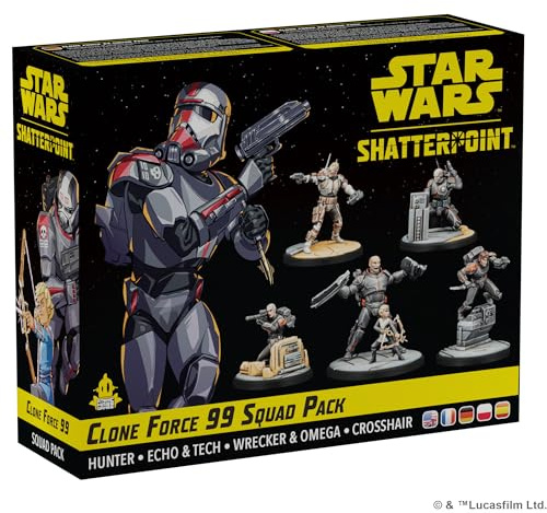 Asmodee, Star Wars: Shatterpoint – Clone Force 99, Squad Pack, Tabletop | Tactical miniatures game in the Star Wars universe for 2 players, 90-120 minutes, strategy game for ages 14+, multilingual