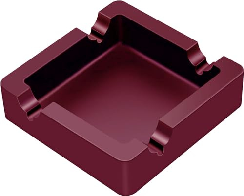 Cenicero, cenicero de cigarros y ceniceros grandes para decoración de cigarrillos al aire libre/interior/piscina/patio, cenicero exterior de silicona construido con ranura de 2 tamaños para puros y