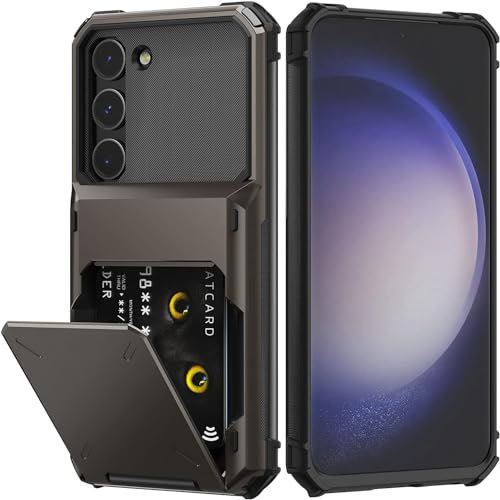 Draamvol for Samsung Galaxy A35 Phone Case with Card Holder Slots Armor Shockproof Flip Wallet Case Hard PU Back Soft TPU Inner Bumper Cover for Galaxy A35 5G Case, Grey
