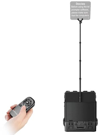 Jemora TP200 Tragbarer Teleprompter, 17-Zoll-Universal-Prompter mit HDMI/SDI-EIN- und Ausgangsunterstützung, App-Steuerung, kompatibel mit Smartphone/Tablet/mit Fernbedienung,