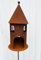 Vogelhaus 42x20cm + Stab Gartenstecker Futterhaus zum Beleuchten Windlicht Teelicht Edelrost Gartendeko Metall Rost
