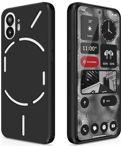 GiiYoon Hülle Kompatibel mit Nothing Phone 2, Hochwertiges Liquid Silicone Case, Rundumschutz Handyhülle, Kratzfestes Weiches Mikrofaserfutter- Schwarz