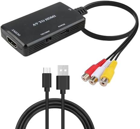 Convertidor a HDMI AV Cable Rojo, Amarillo y Blanco, componente multipuerto a HDMI RGB a HDMI Reproductor de Conector de Video analógico, convertidor Digital, Adaptador AV 1080p HDMI Compuesto a