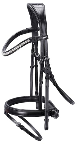 Schockemöhle Trense Palermo Black/Silver Classic Line anatomisch : WB | Farbe: schwarz , Größe: WB