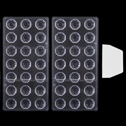 Binwat Chocolate Candy Mold PC Polycarbonate Chocolate Making Mould with Scraper (Diamond, 2pcs)