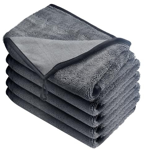 Mucek 5 Stück Shiny Bath XXL Trockentuch, Shiny Wipes Tücher original, Fast Dry Trockentuch 40x60cm, Duschkabinen Tuch zum Wasser Abziehen in Dusche und Bad, Haushalt Saugstarkes