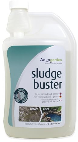 Aquagarden Sludge Buster 1000 ml | Teichschlamm Entferner mit natürlichen Bakterien | Effektive Schlammentfernung & Wasserqualitätsverbesserung | Sicher für Fische & Pflanzen