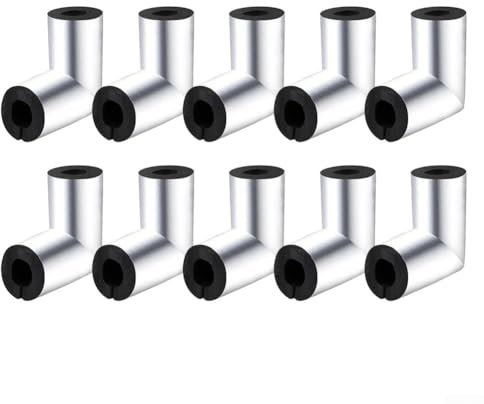 HpLive 4/10 Stück Wasserdichte Rohrisolierung Bogen 3/4 Winkel Isolierschlauch, Aluminiumfolien Isolierschlauch Schaumstoff-Rohre Rohrisolation(10 Stück)