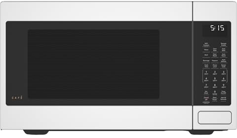Café CCWK15C1WWM Countertop Convection Microwave Oven with Child Lock Technology, Broil, Auto-Cook, Roast, Defrost, Warm, Scan-to-Cook WiFi-Connectivity, 1000 Watts, 1.5 Cu. Ft, Matte White