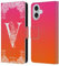 Head Case Designs Offizielle Nature Magick Buchstabe V Weiss Blumiges Monogramm 2 Leder Brieftaschen Handyhülle Hülle Huelle kompatibel mit Apple iPhone 16