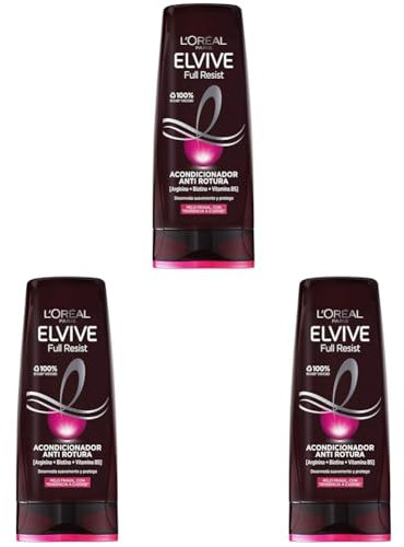 L'Oreal Paris Elvive Full Resist Acondicionador Anti Rotura para Pelo Frágil con Tendencia a Caerse, 300 ml (Paquete de 3)