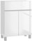 kleankin High Gloss Bathroom Storage Cabinet, Freestanding Bathroom Floor Cabinet with Drawer and Adjustable Shelf, White