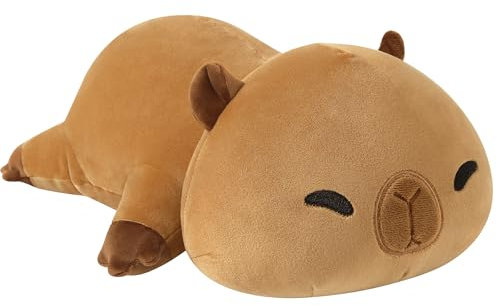 shownicer Gewichtstiere Capybara 0,82KG Gewichtetes Kuscheltier Capybara Stofftier Plüschtier Capybara Plüsch Kissen Spielzeug Wurfkissen Geschenk für Erwachsene Kinder 3+ Jahre (Capybara, 35cm)