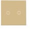 Zilimontt Double Dimmer Switch For LED Lamp/Incandescent Bulb,2-Gang 1-Way Touch Light Switch,No Neutral Wire Required,Tempered Glass Panel With LED Backlight,AC 110-240V(gold)