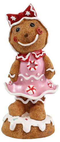 colourliving Lebkuchenfiguren aus Polyresin – Weihnachtsdeko Set | Große & kleine Varianten | Humorvolle Weihnachtsfiguren für Innenräume | Robuste Deko für die Adventszeit (Lebkuchen Girl)