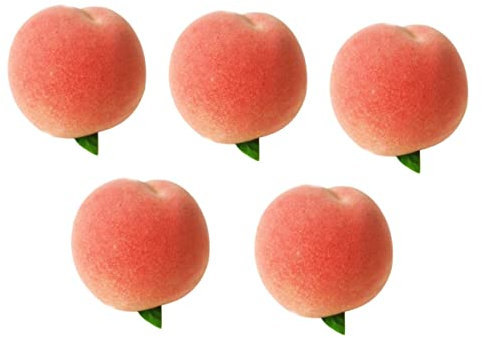 HOLIDYOYO 5Pezzi Pesche Artificiali Realistiche Decorazione Simulata Frutta Ufficio e Negozi