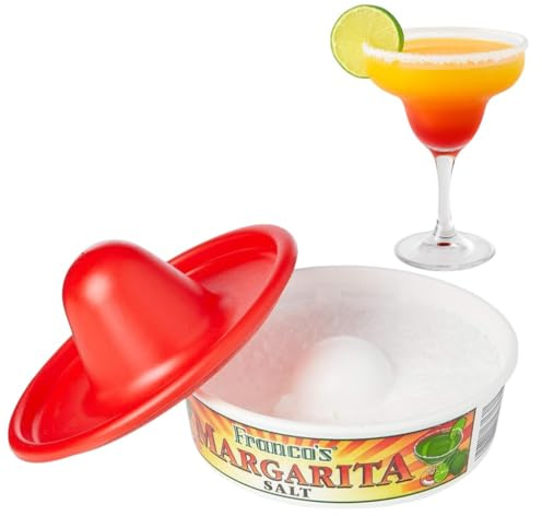 Chabrias Ltd Franco's Margarita Tequila Salt Hatpack 2 Pack - 6.25oz/177g Glass Rimmer Set with Lime Juice Lid and Salt Storage Base for Authentic Mexican Margaritas & Tequila Shots
