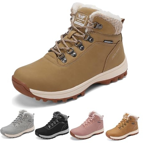 Stivali Donna Invernali Scarpe da Neve Calda Foderato Scarponcini Boots | Facile da mettere e togliere, Pelliccia Stivaletti, Antiscivolo, Casual, Trekking, Outdoor