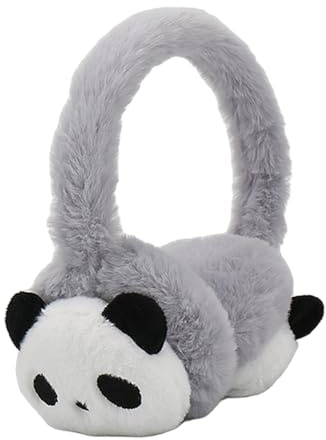 Kinder Niedlicher Panda-Ohrenschützer Verstellbare Kunstfell Ohrenwärmer für Mädchen Jungen Warme Winter Flauschig Ohrenschützer Ohrenwärmer mit Tiermuster Verdickt Plüsch Ohrenschutz für Outdoor Ski