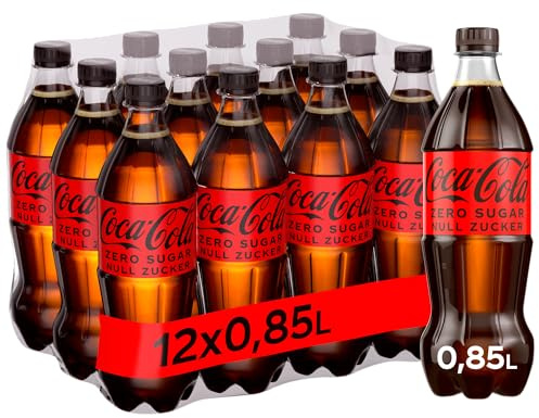 Coca-Cola Zero Sugar, Softdrink ohne Zucker, Einweg Flasche, 12 x 850 ml | Koffeinhaltiges Erfrischungsgetränk mit originalem Coca-Cola-Geschmack, null Zucker und ohne Kalorien