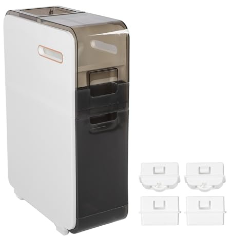 EOJDDPA Armoire de rangement fine en plastique pour salle de bain - Économie d'espace - Petit meuble de rangement pour toilettes - Blanc (18 cm de largeur)