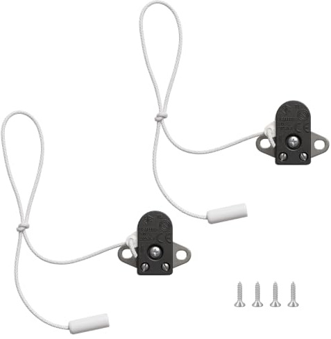 SLIAXINT 2PCS Interruptores De Tirador 2A/250V Con Cordón Y Tornillos Negro | Interruptor De Cordón Integrado, Interruptor De Tirador Lateral, Para Lámparas De Pie, Lámparas De Mesa, Apliques De Pared