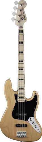 Fender Squier Vintage Modified Jazz Bass E-Bass, 4-String, Schwarz, Holzfarbe, full-size, Erle Top, Legierter Stahl Strings, E-Bass, Bass, Bassgitare