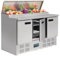 Polar Refrigeration G-Series 235W Pizza Food Prep Triple Door Counter Fridge 390 Litre, Stainless Steel, 2°C to 8°C, 1010(H)x1370(W)x700(D)mm, 3 Adjustable Shelves, Fan-Assisted Cooling | G605